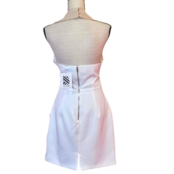 Blithe Beige/White Gold Button Multi-Color Halter Blazer Dress,Large,NWT - Picture 14 of 16